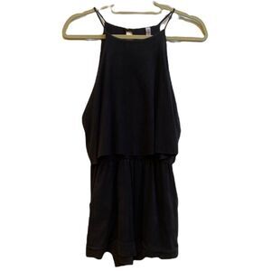 Black Suede Romper 